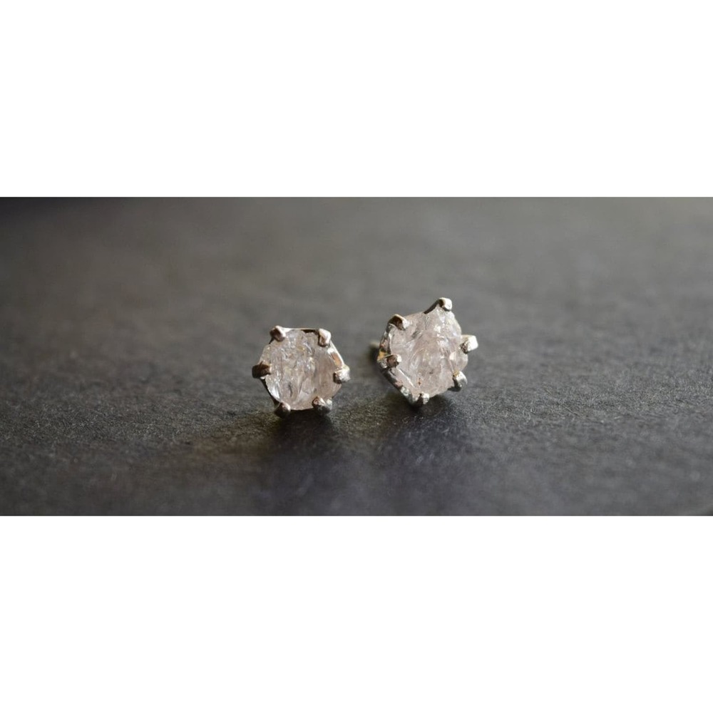 Alternative raw diamond earrings, natural stone, Mothers Day Earrings